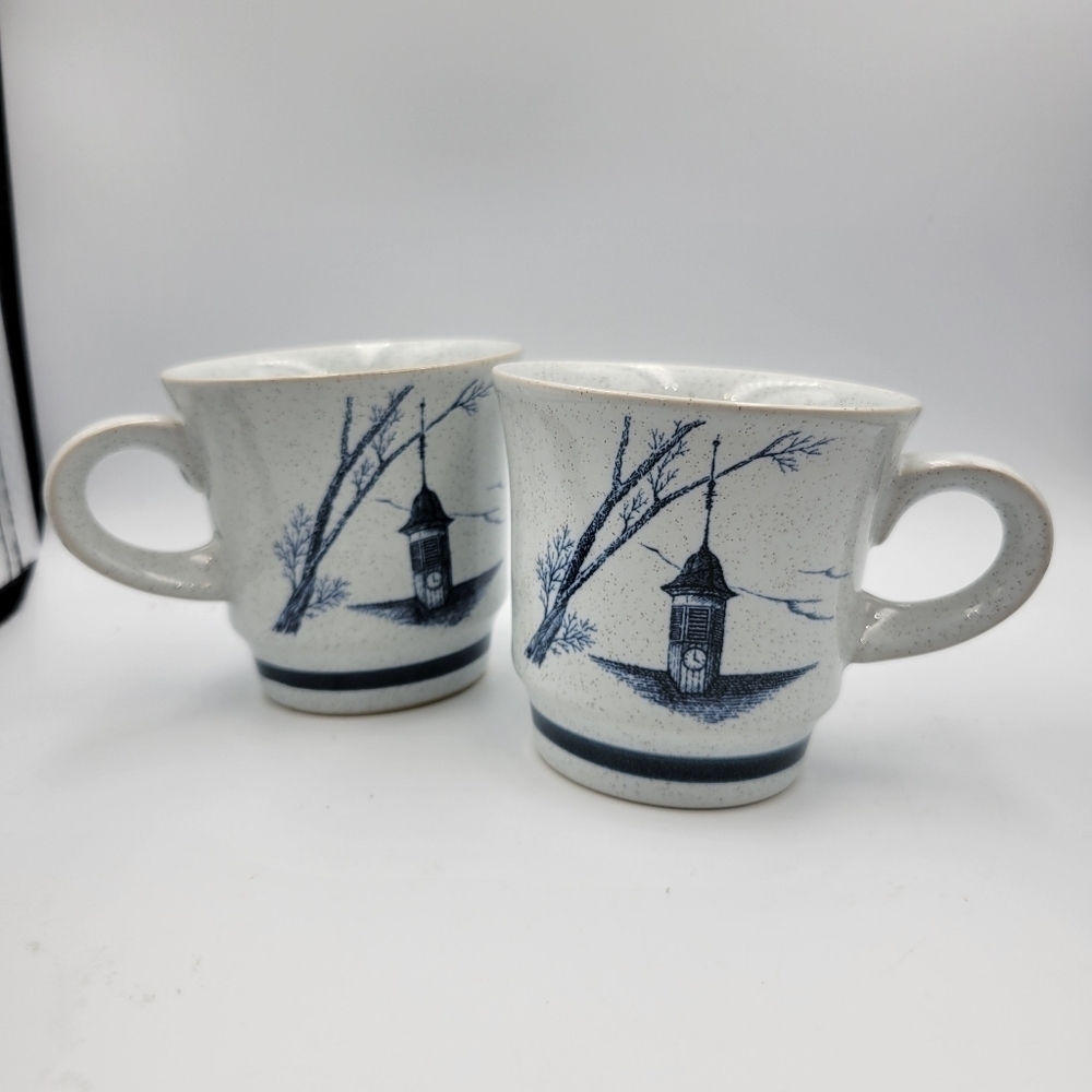 Vintage Noritake Stoneware Colonial Times Mugs - set of 2